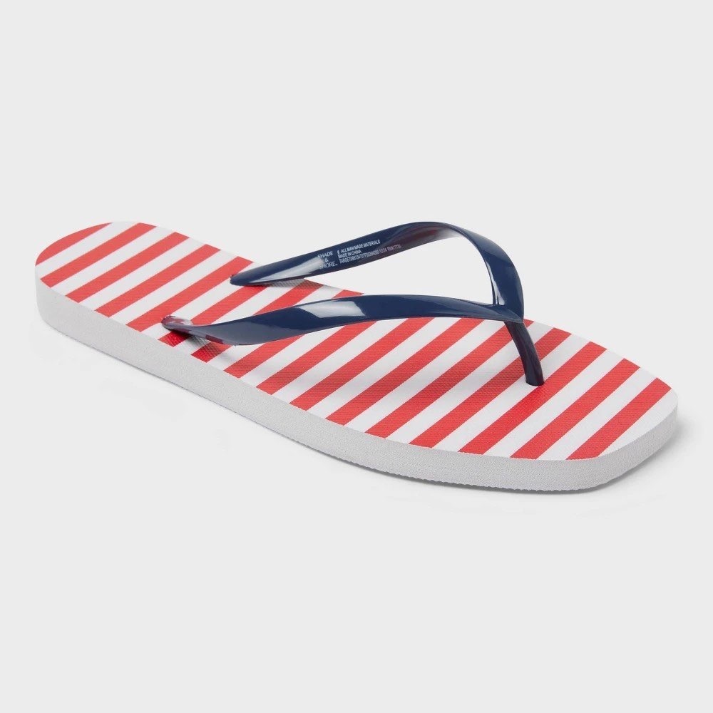 Shade & Shore Women's Americana Palmer Square Toe Thong Flip Flops, Size 11 - Picture 1 of 1